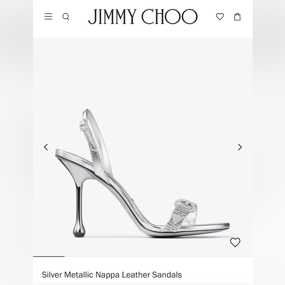 Silver Metallic Nappa Leather Sandals JimmyChoo